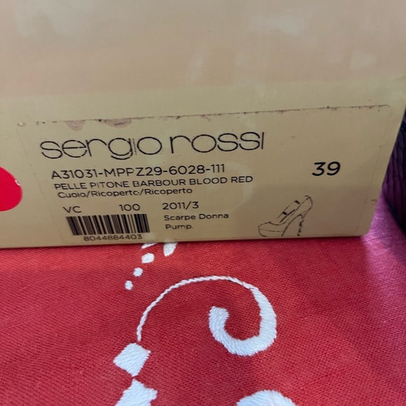 Barbour python leather blood red Sergio Rossi - Picture 5 of 14